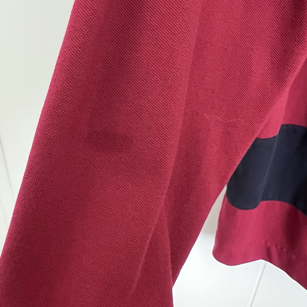 Tommy‎ Hilfiger Regular Fit Colorblock LS Polo Size L ,Blue/Maroon "READ DES " - Picture 4 of 7